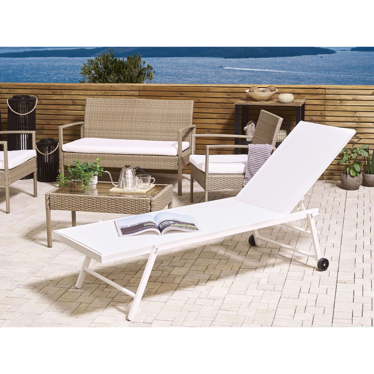 Leżak ogrodowy biały PORTOFINO