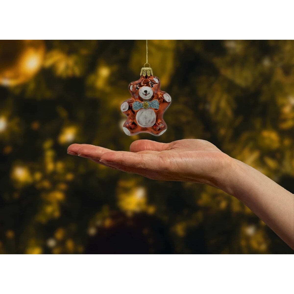 Bombka choinkowa: Miś w muszce