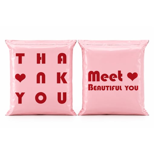 Zestaw 20 toreb kurierskich SHP HEART S różowe 30 × 17 cm