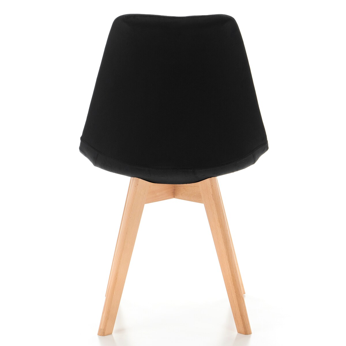 Krzesło skandynawskie z poduszką welurowe DUBLIN czarne