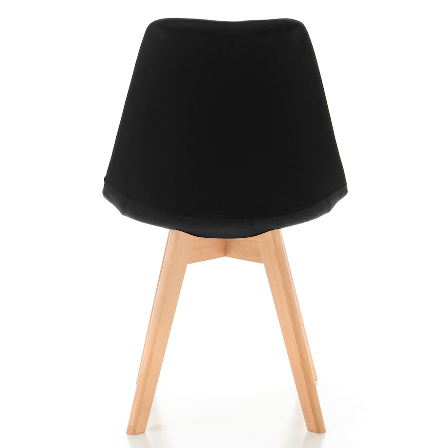 Krzesło skandynawskie z poduszką welurowe DUBLIN czarne