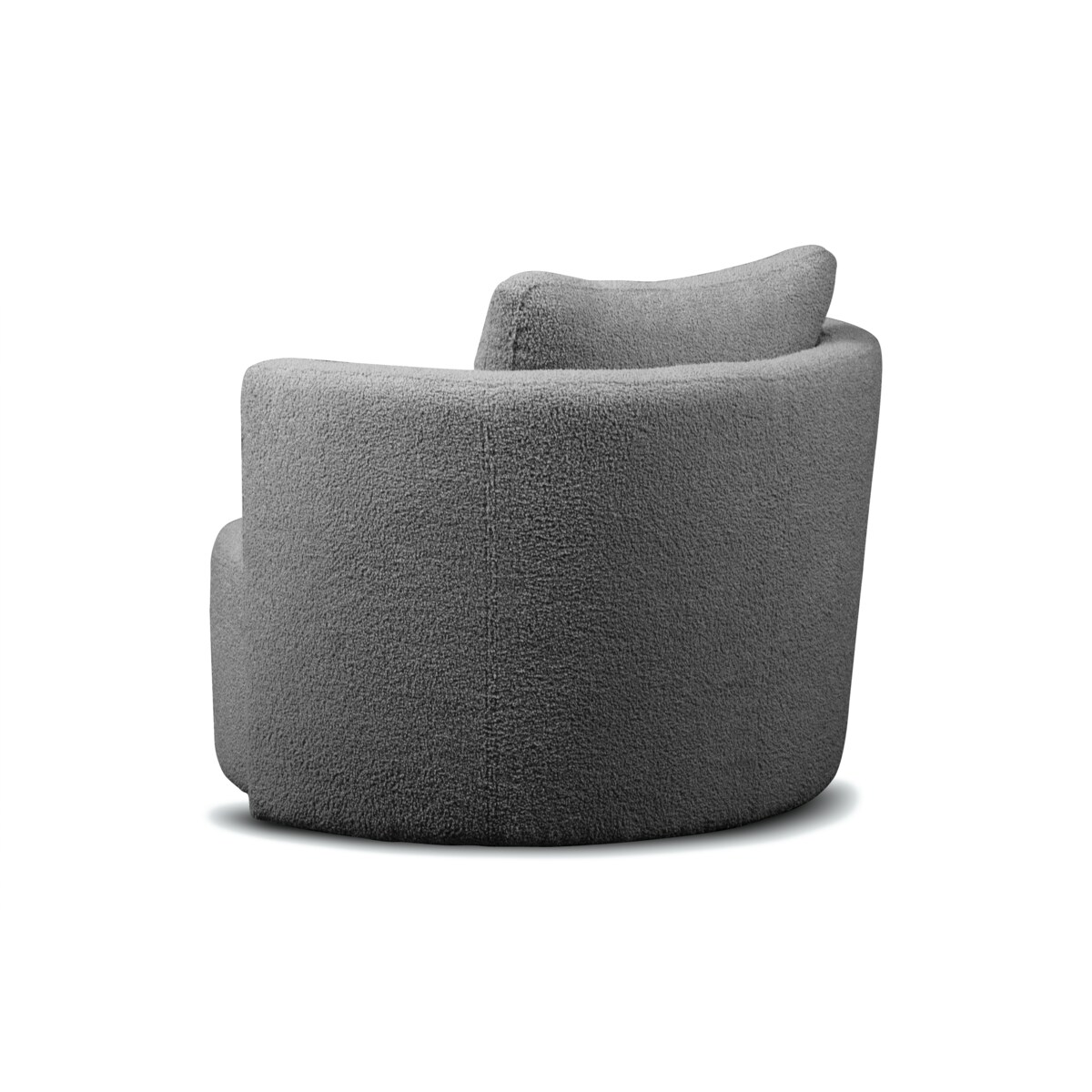KONSIMO RAGGI Fotel i puf obrotowy baranek ciemnoszary baranek