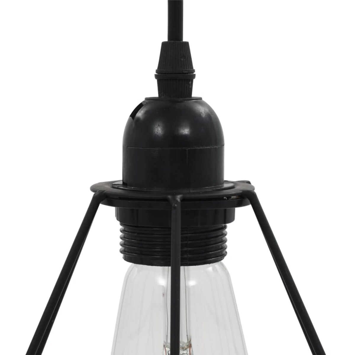 vidaXL Lampa sufitowa, diamentowe klosze, czarna, 3 żarówki E27