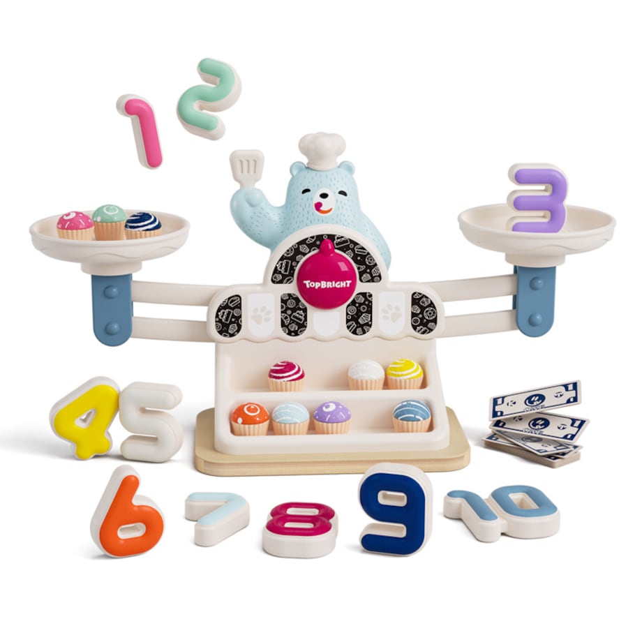 Głodny Miś - Waga szalkowa dla dzieci nauka liczenia Montessori 36 mies.+ Top Bright