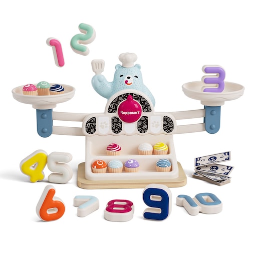 Głodny Miś - Waga szalkowa dla dzieci nauka liczenia Montessori 36 mies.+ Top Bright