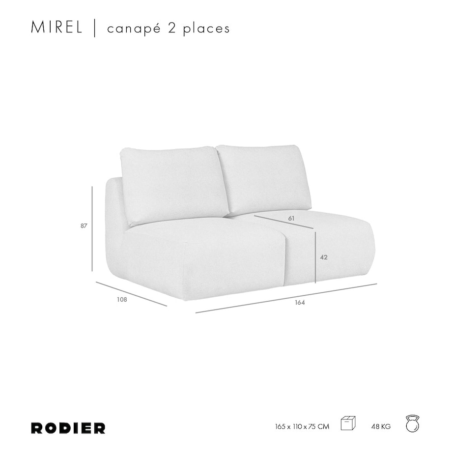 Mirel Sofa 2 osobowa bez podłokietników zielona