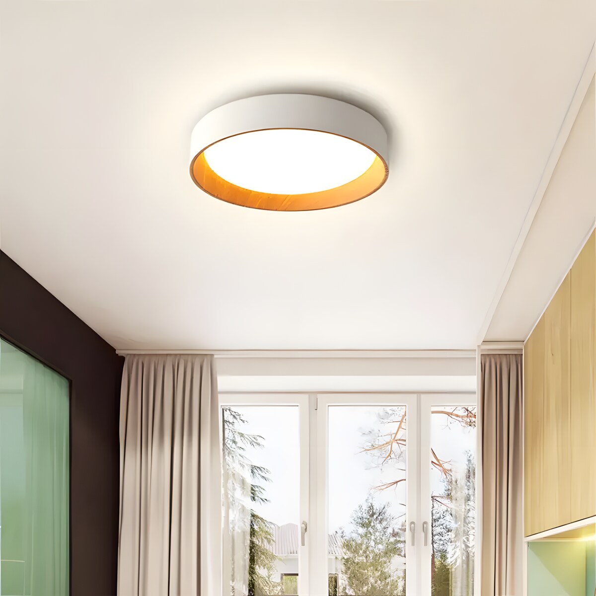 Lampa Sufitowa G115-C 40Cm Beżowy, Metal
