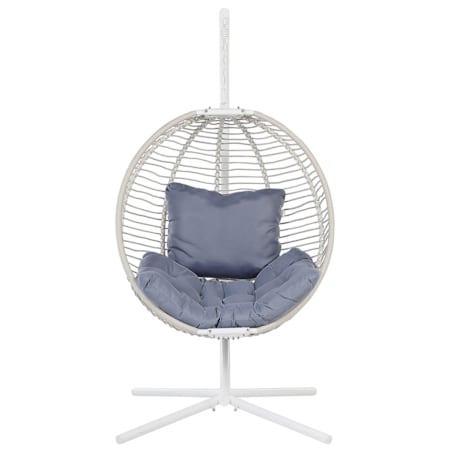 Fotel wiszący ze stojakiem biały ARCO