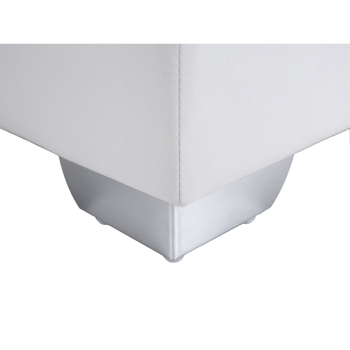 Łóżko kontynentalne ekoskóra 180 x 200 cm białe PRESIDENT