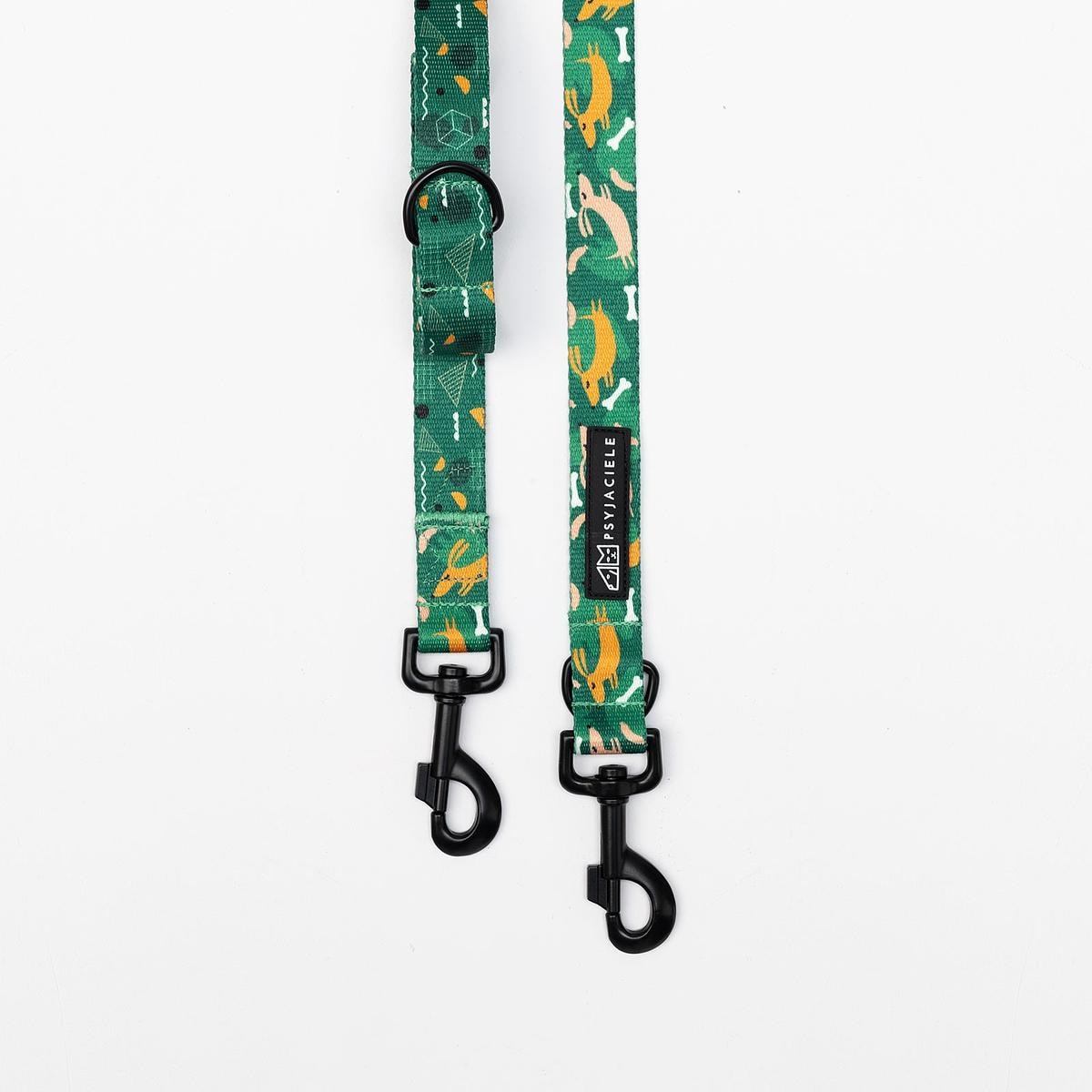 Smycz przepinana dla psa lub kota "Psy na jawie" - Szerokość taśmy: 25mm, Rozmiar: S oraz Rodzaj: Mały karabinek