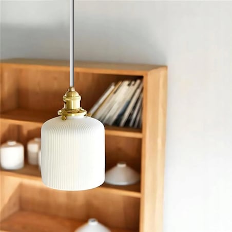 Lampa Sufitowa Wisząca Ceramiczna Biała White