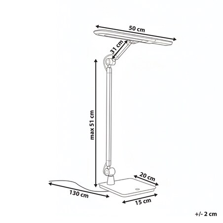Lampa biurkowa LED SERPENS Ze ściemniaczem Srebrny