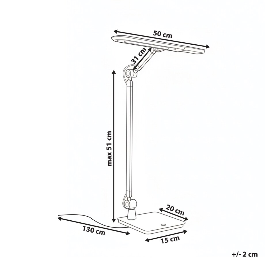 Lampa biurkowa LED SERPENS Ze ściemniaczem Srebrny