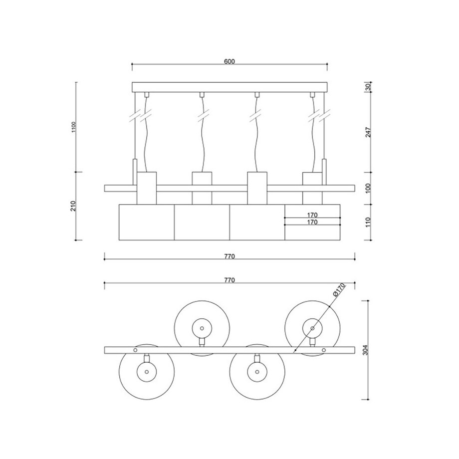 ENKEL 4 biała sufitowa lampa wisząca