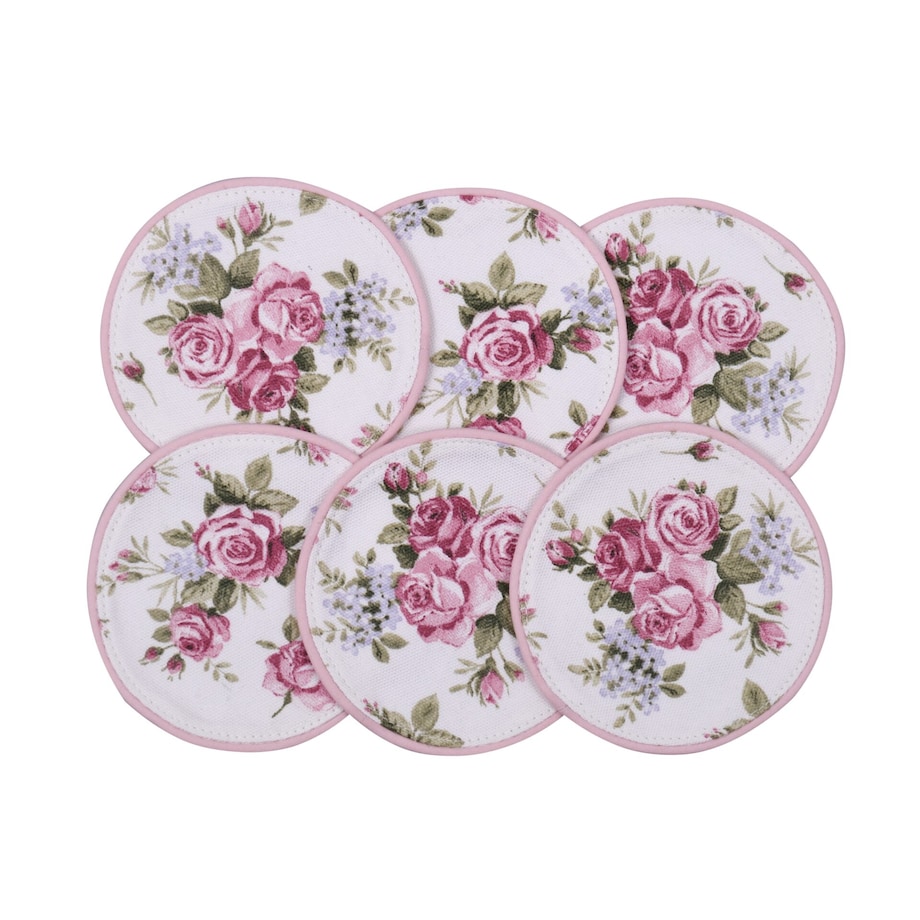 Mini dwustronne podkładki z motywem kwiatowym i eleganckich pasów Rose Garden & Stripes – komplet 6 szt.