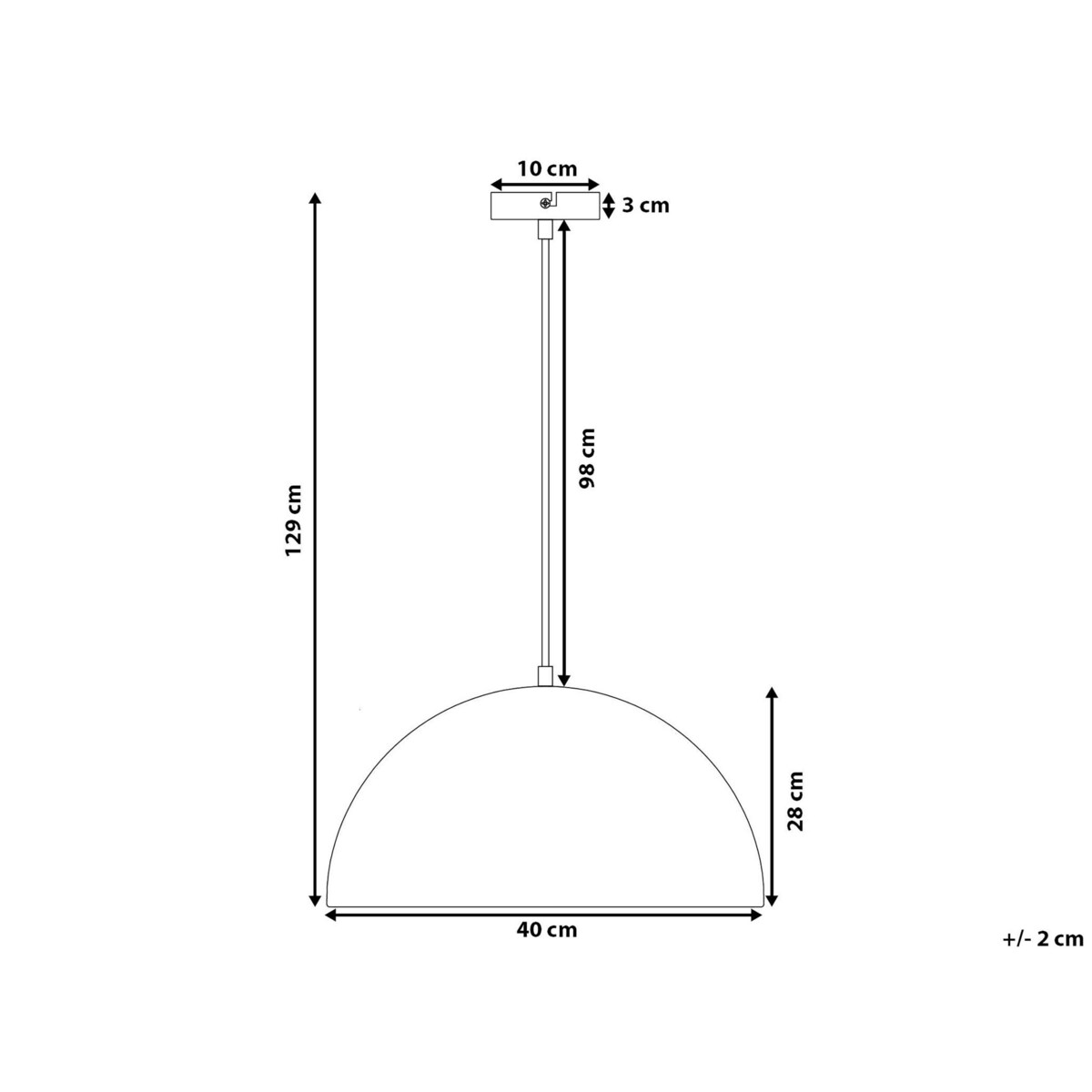 Lampa wisząca metalowa biała CETINA