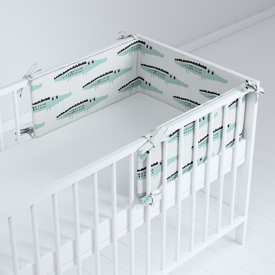 Ochraniacz do łóżeczka, ecru-zielony, 180x30cm, Magic Collection