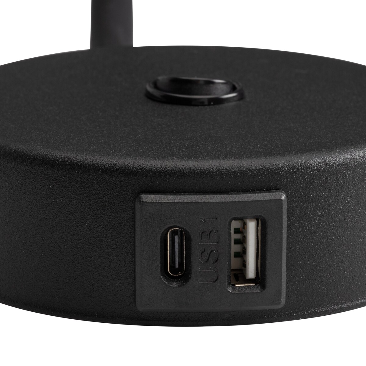Kinkiet na wysięgniku TK Lighting Lagos Black z USB i włącznikiem, regulowany, czarny, G9