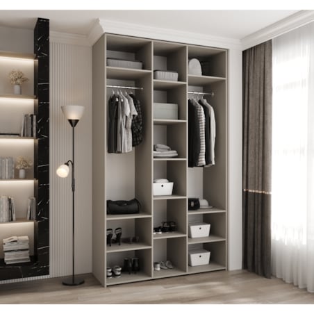 Szafa trzydrzwiowa Como 3 140 gł.50 kaszmir+czarny