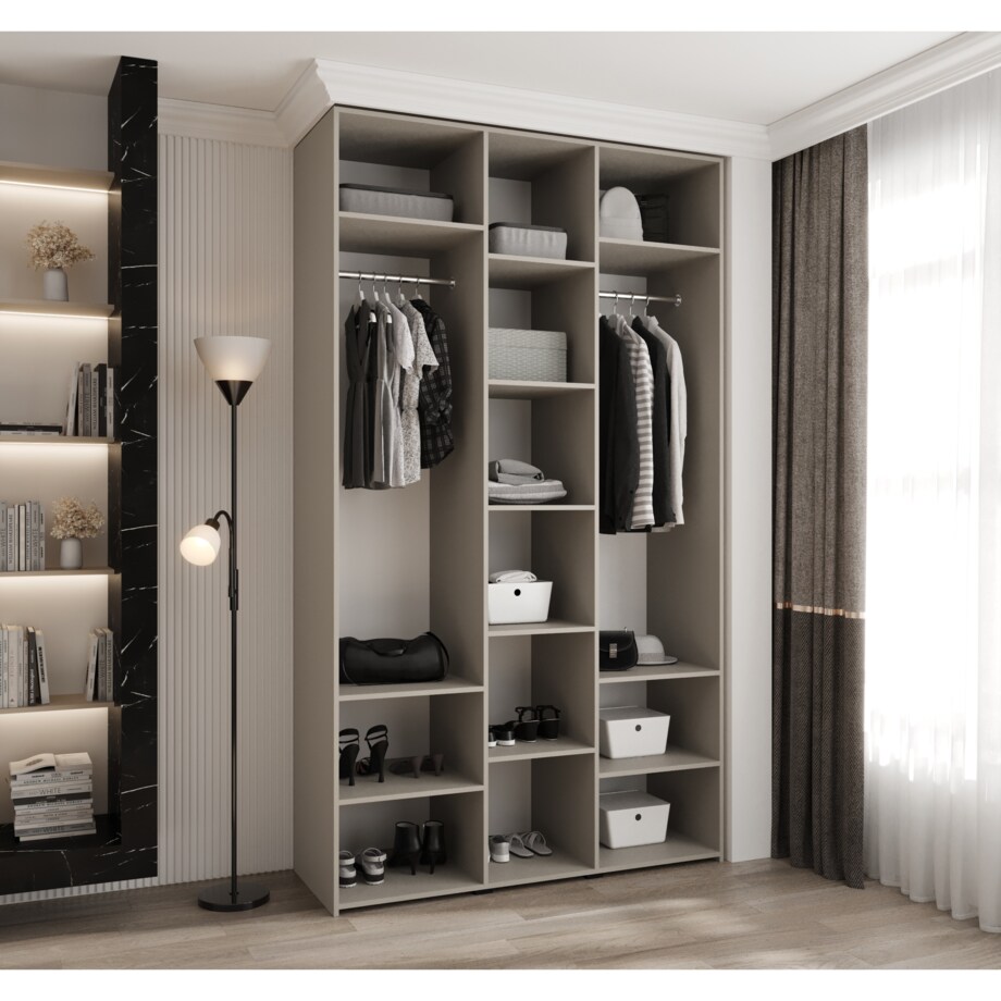 Szafa trzydrzwiowa Como 3 140 gł.50 kaszmir+czarny