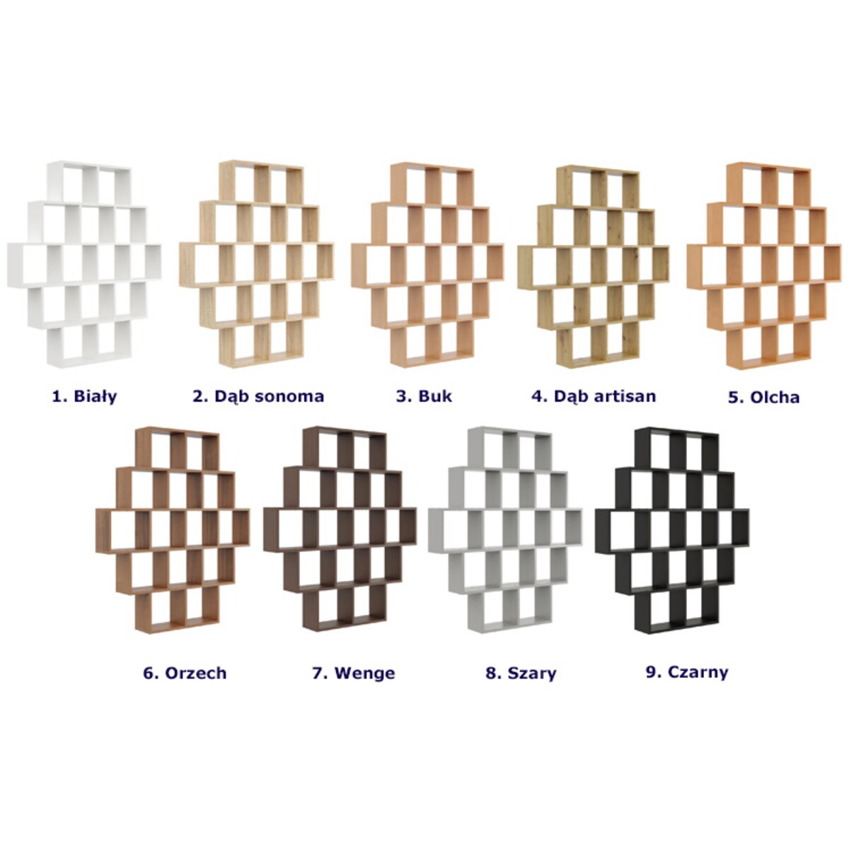 Biały regał otwarty wiszący lub stojący - Naviso