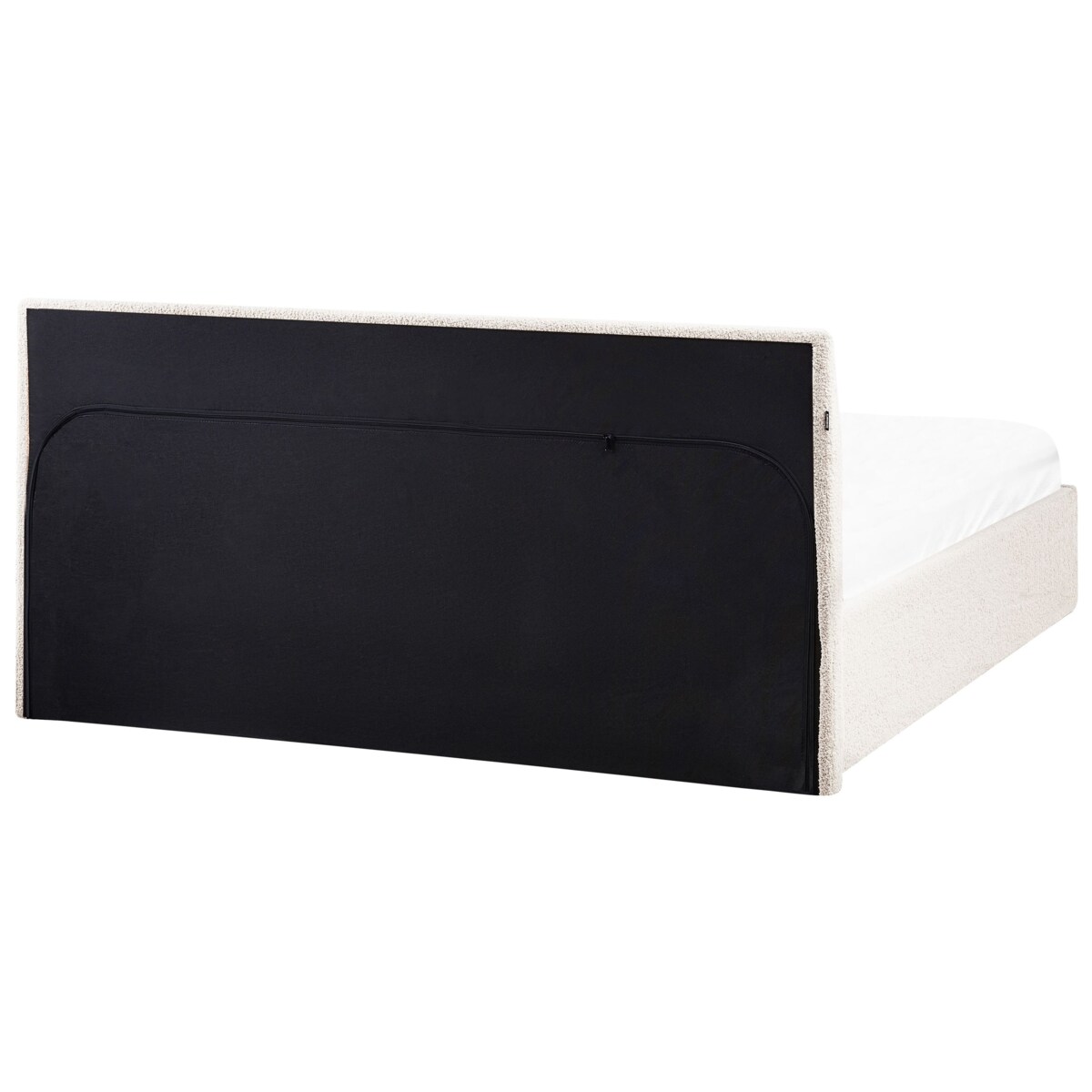 Łóżko z pojemnikiem Boucle ORBEY 160 x 200 cm Złamana biel