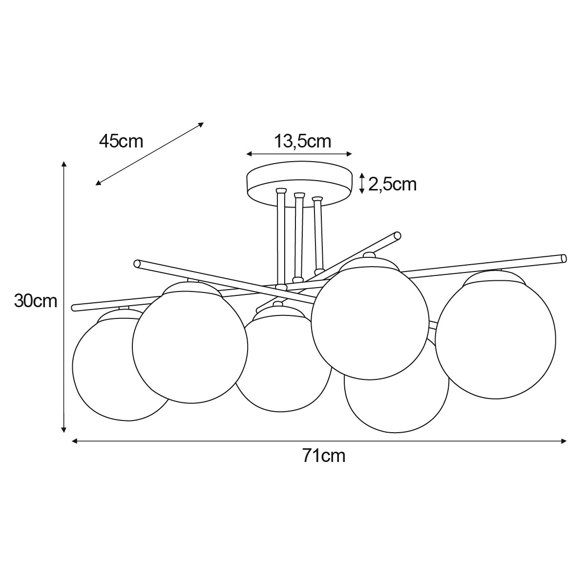 Lampa sufitowa K-5162 z serii DELTA
