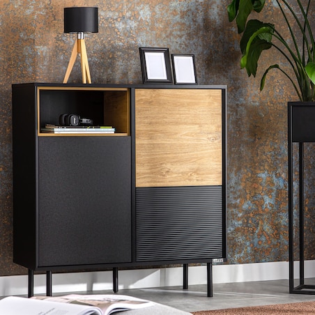 KONSIMO LOFTY Komoda w stylu loft na czarnych nóżkach