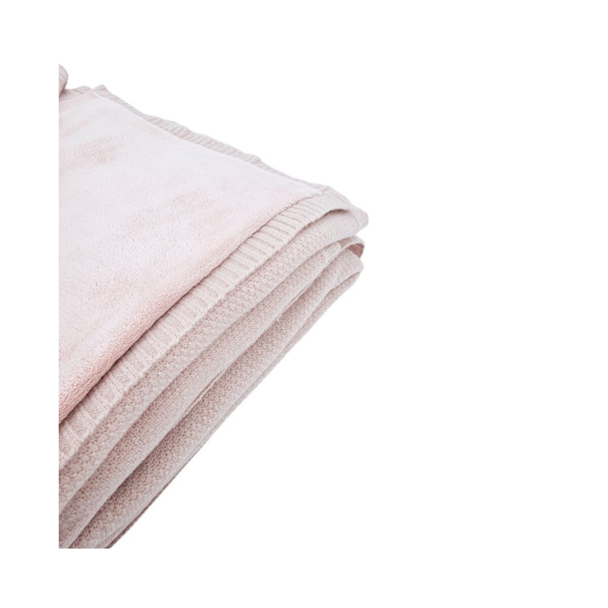 Koc dzianinowy z podszyciem futerkowym 150x200 cm – MILANO DUO ROSE PINK