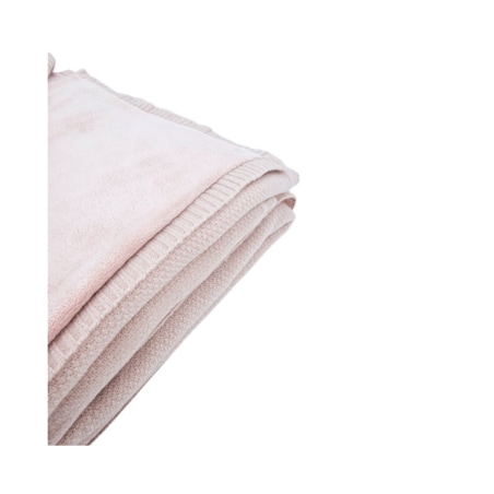 Koc dzianinowy z podszyciem futerkowym 150x200 cm – MILANO DUO ROSE PINK