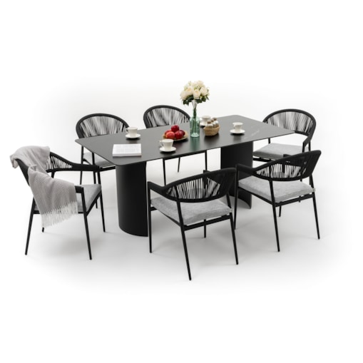 Zestaw mebli ogrodowych aluminiowe nowoczesne BELIZE LUX czarno szare