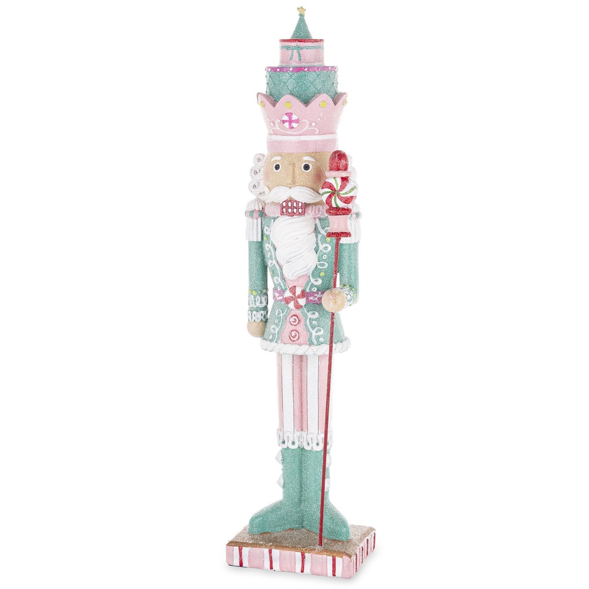 Figurka - Dziadek do orzechów z pudełkami na głowie 46x12 cm