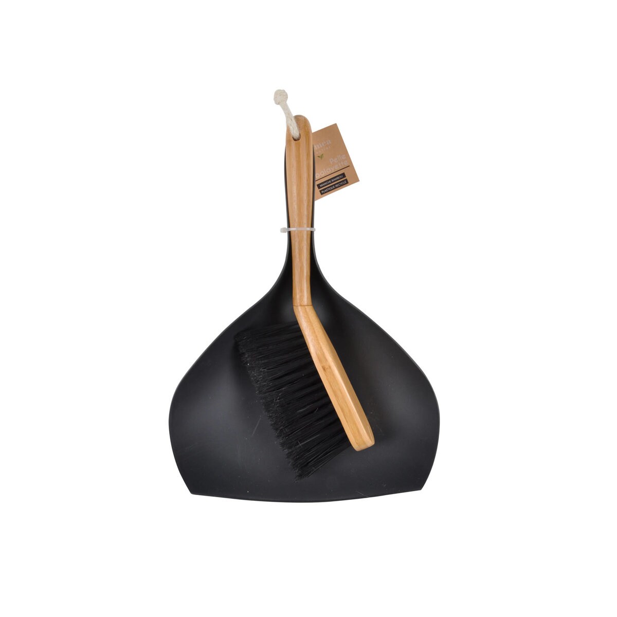 Zmiotka i szufelka, zestaw, z bambusowym uchwytem