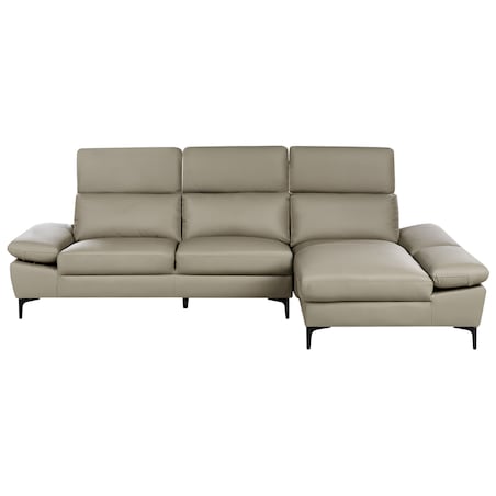Narożnik dla 4 osób FARILA Skóra naturalna Beżowoszary Regulowana Lewostronny