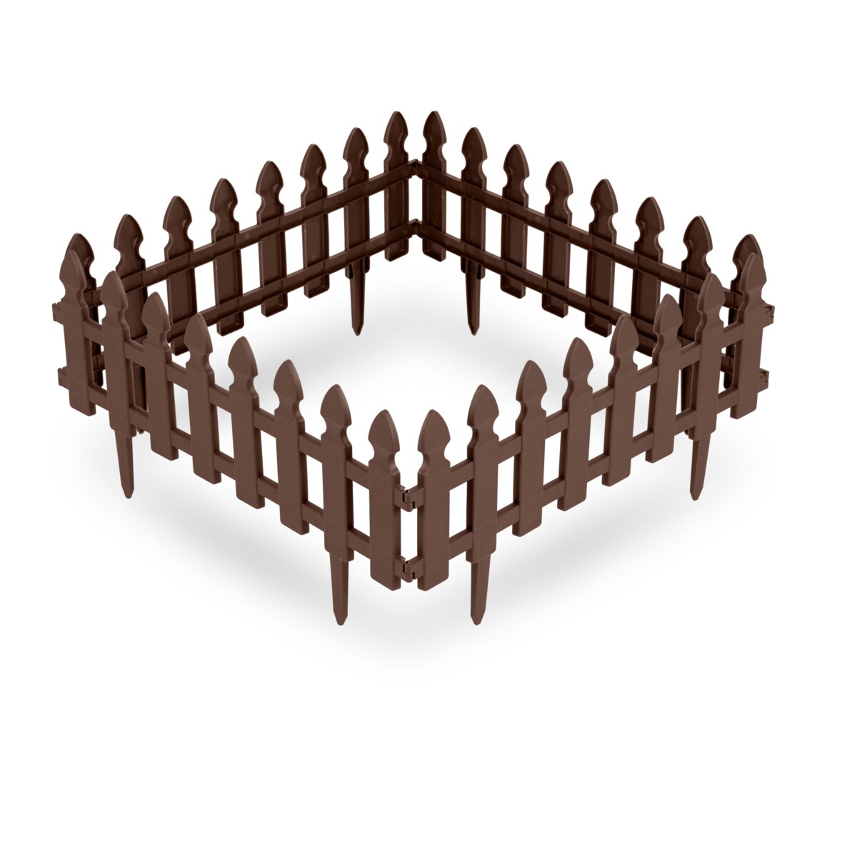 Palisada ogrodowa obrzeże ogrodowe trawnikowe brązowe Plonos tworzywo płotek 240 cm