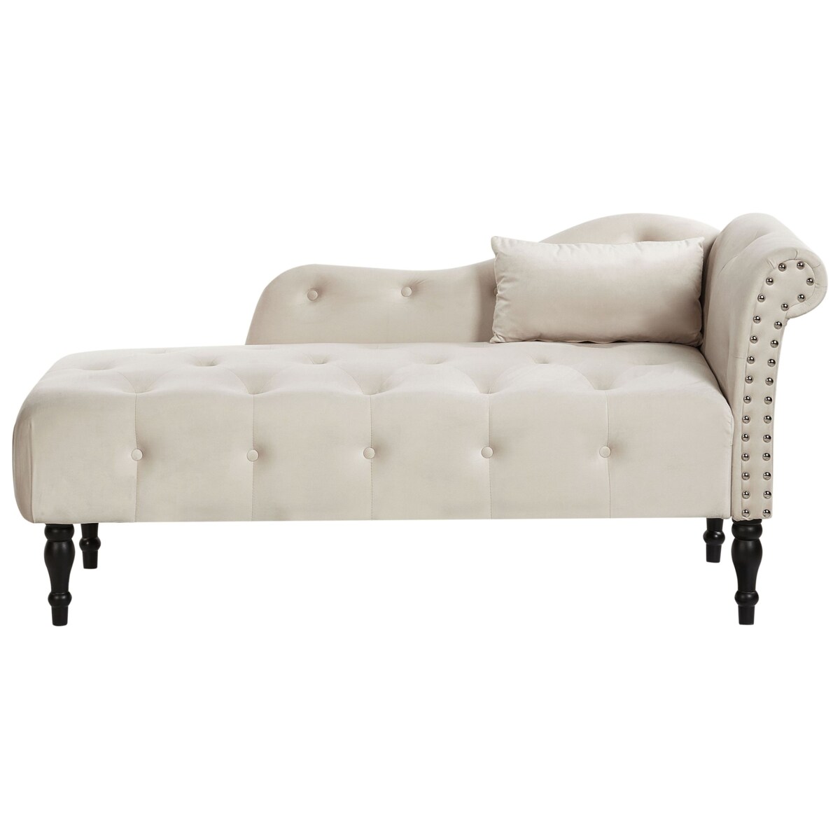 Szezlong prawostronny IVRY Welur Jasnobeżowy