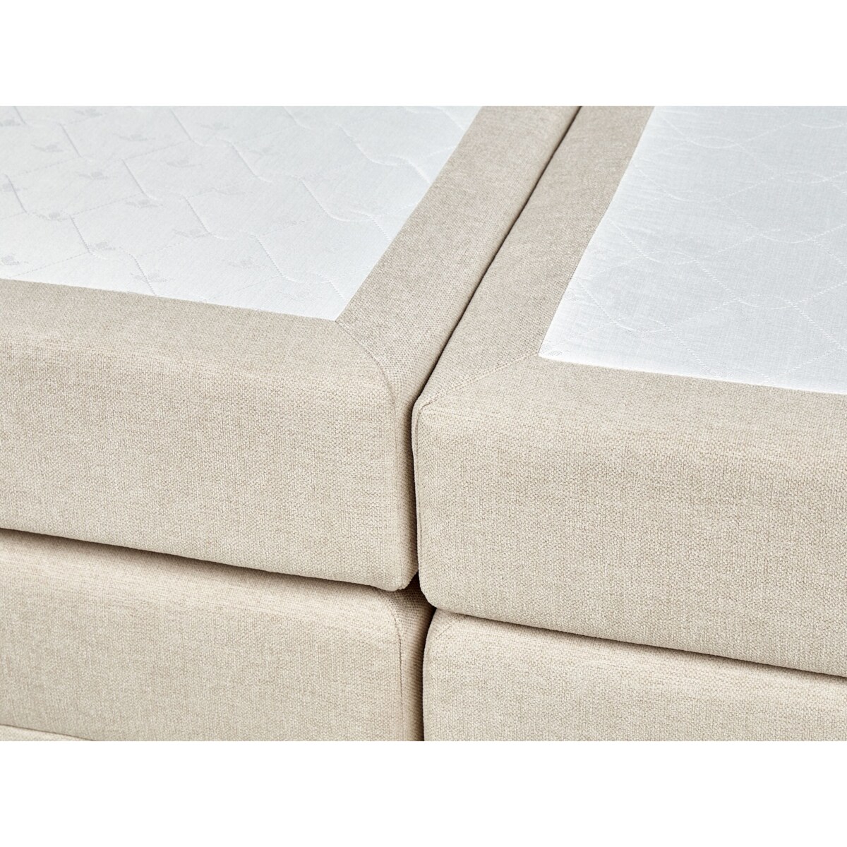 Łóżko kontynentalne z pojemnikami 180 x 200 cm beżowe DYNASTY