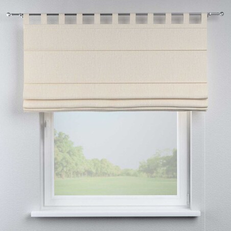 Roleta rzymska Verona, połyskujące geometryczne wzory na tle w kolorze ecru, Imperia Premium