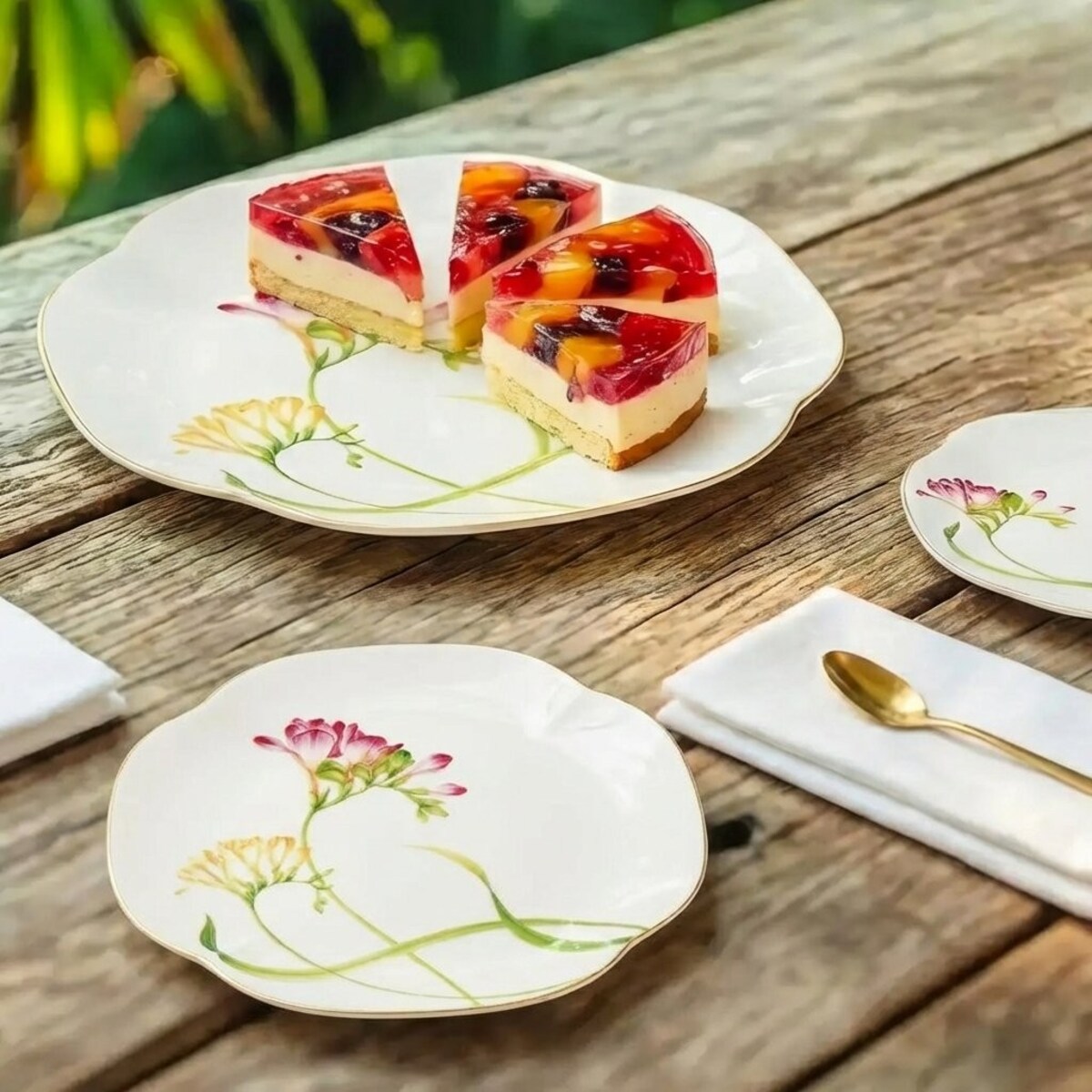 VILLA ITALIA Talerz do ciasta porcelanowy 25 x 25 cm AROMA di FRESIA