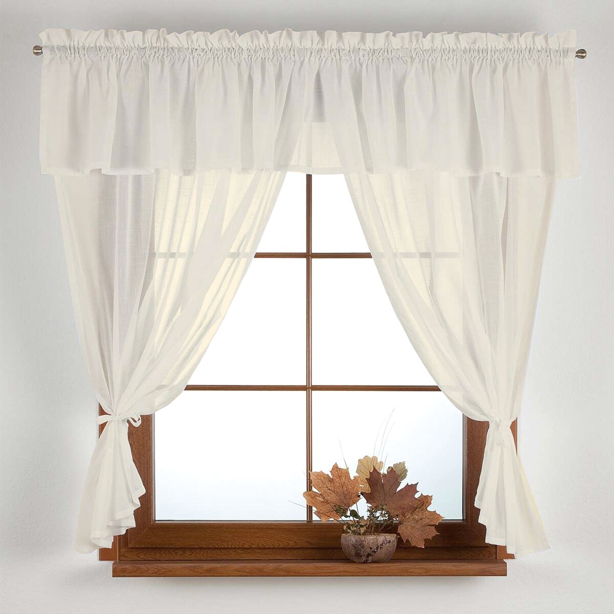 Komplet kuchenny Romantica 130x155 prześwitujący ecru