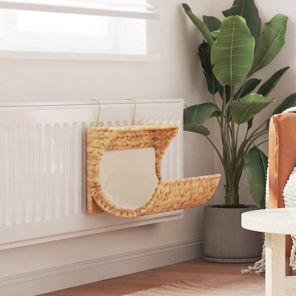 vidaXL Legowisko dla kota z poduszką, hiacynt wodny, 37x20x20 cm