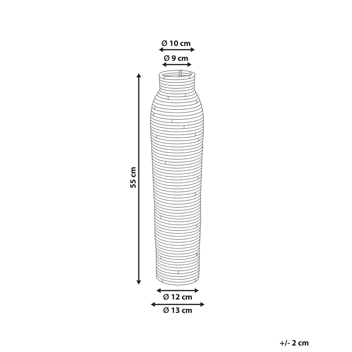 Wazon dekoracyjny PREMANA Rattan 55 cm Naturalny