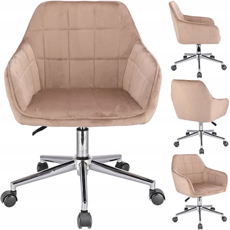 Fotel MILANO beżowy na srebrnej stopie