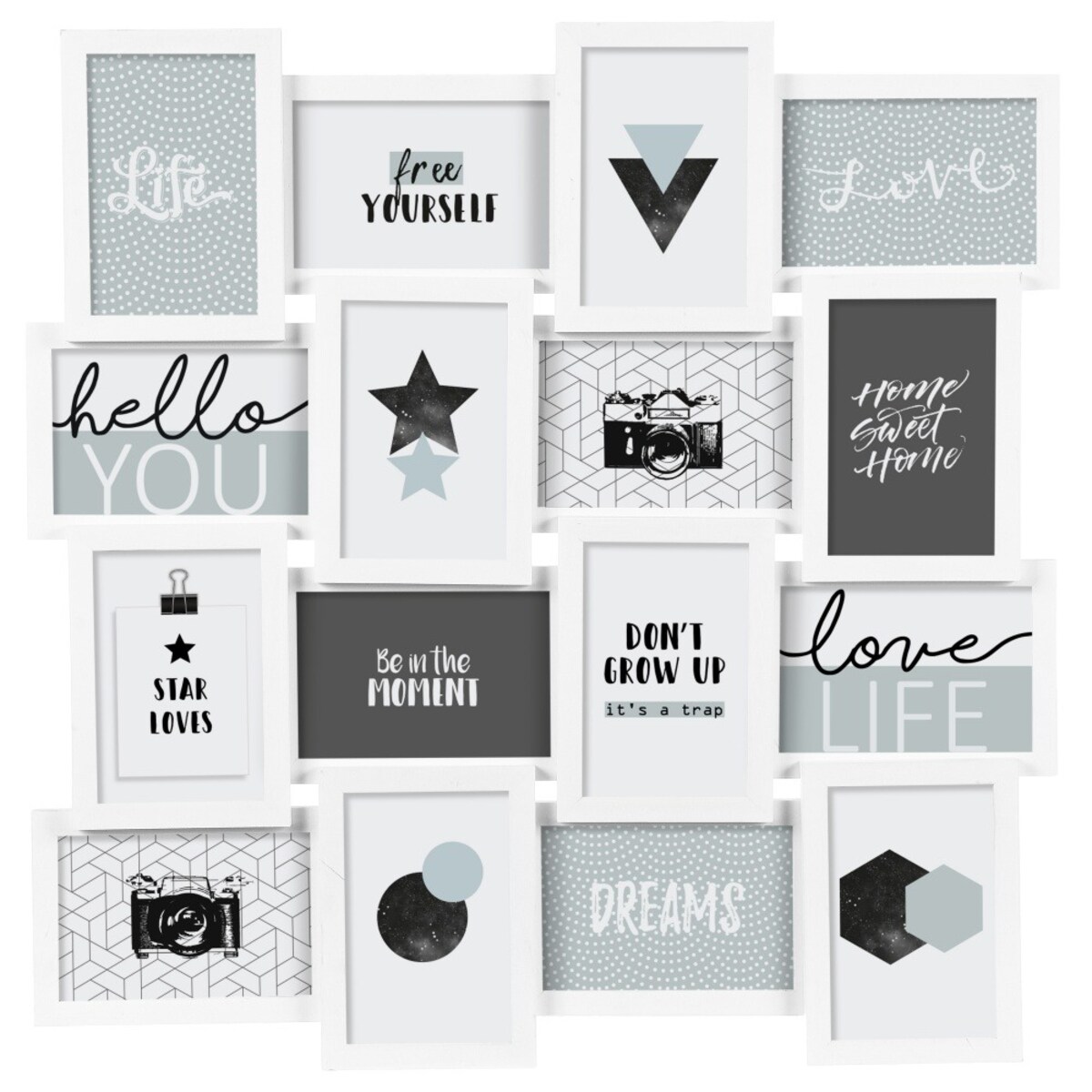 Ramki na zdjęcia, kolaż, 16 elementów