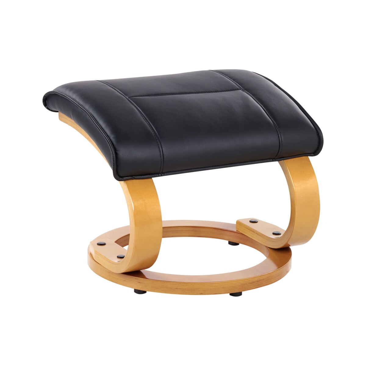 Fotel z masażem MAJESTIC Z podnóżkiem Ekoskóra Czarny