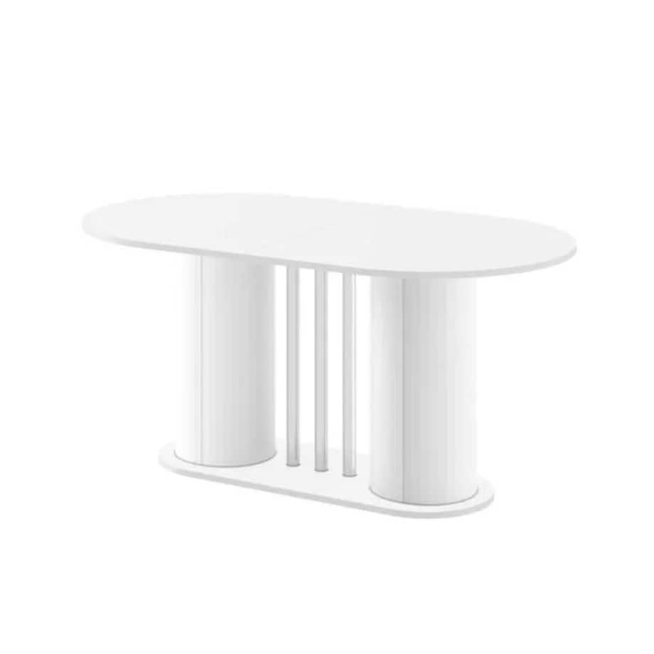 Stół rozkładany CESARO 160(208)x89 biały połysk