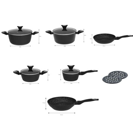 Zestaw garnków z powłoką granitową Marmo 12 ele. KLAUSBERG