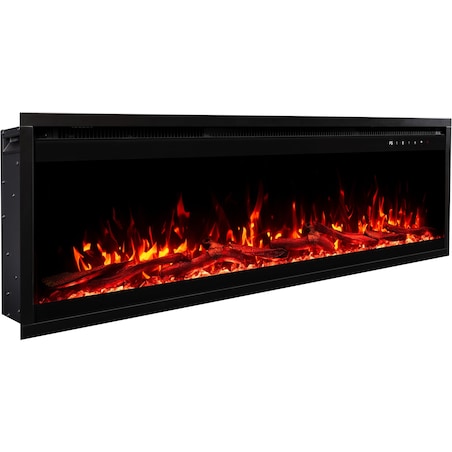 Kominek elektryczny AFLAMO Royal PRO 140 - ścienny i do zabudowy - 140x38x16 cm - kominek LED z funkcją grzania 750/1500 W
