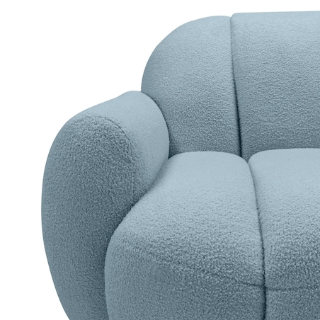 Fotel obrotowy 77x106x85 PALLASS bouclé niebieski