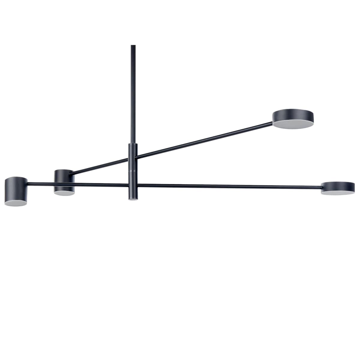 Lampa wisząca 4 - punktowa metalowa czarna BANDON